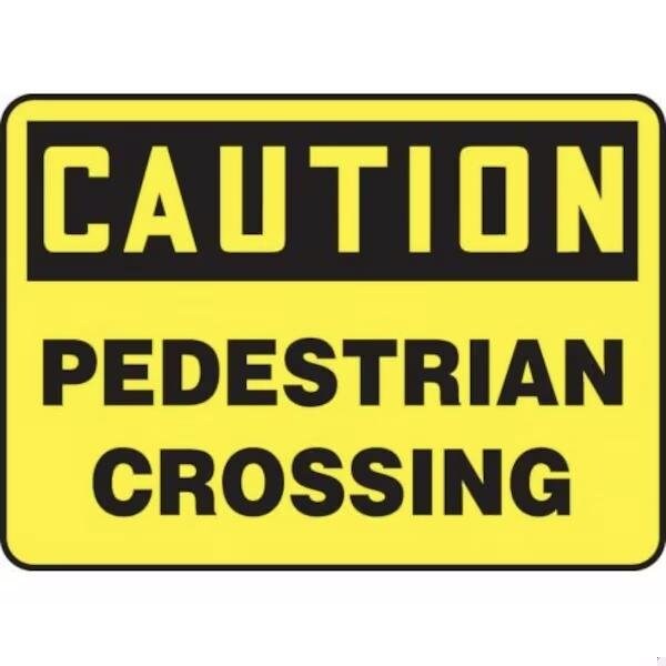 Accuform Accuform Caution Sign, Pedestrian Crossing, 10inW x 7inH, Adhesive Vinyl, MVHR680VS MVHR680VS - main